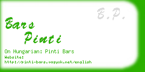 bars pinti business card